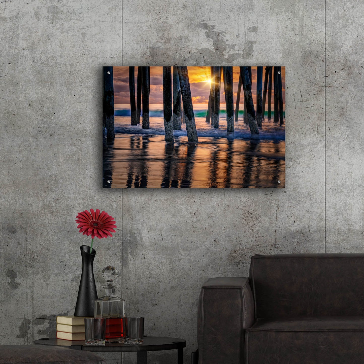 Epic Art 'Old Orchard Beach Sunrise' by Rick Berk, Acrylic Glass Wall Art,36x24