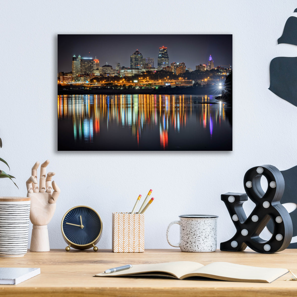 Epic Art 'Kansas City Reflections' by Rick Berk, Acrylic Glass Wall Art,16x12