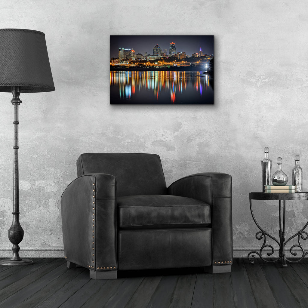 Epic Art 'Kansas City Reflections' by Rick Berk, Acrylic Glass Wall Art,24x16
