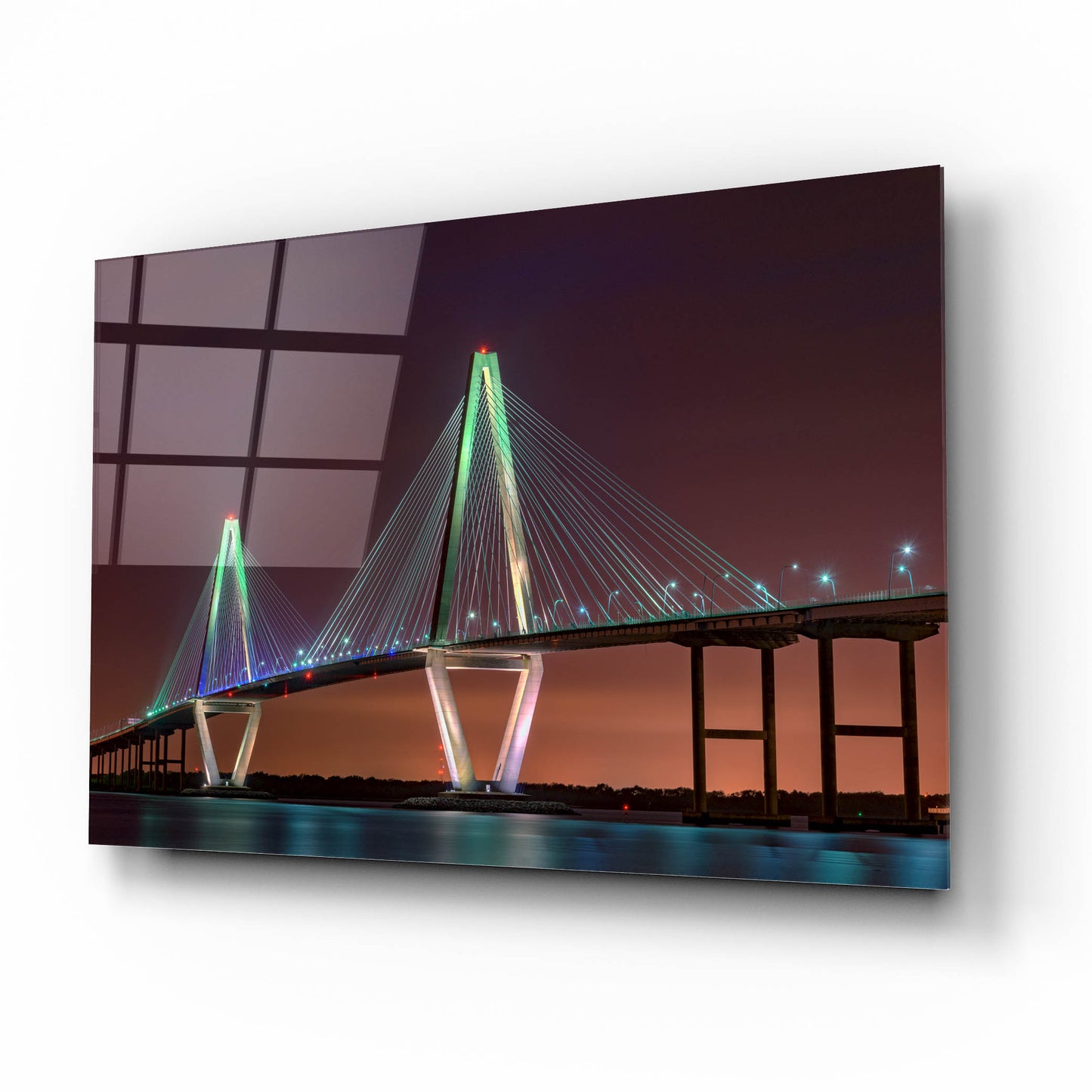 Epic Art 'Ravenel Bridge Twilight' by Rick Berk, Acrylic Glass Wall Art,16x12