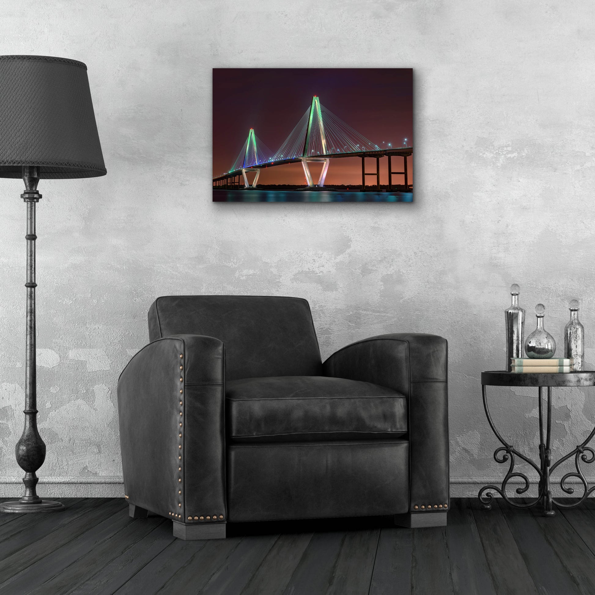 Epic Art 'Ravenel Bridge Twilight' by Rick Berk, Acrylic Glass Wall Art,24x16