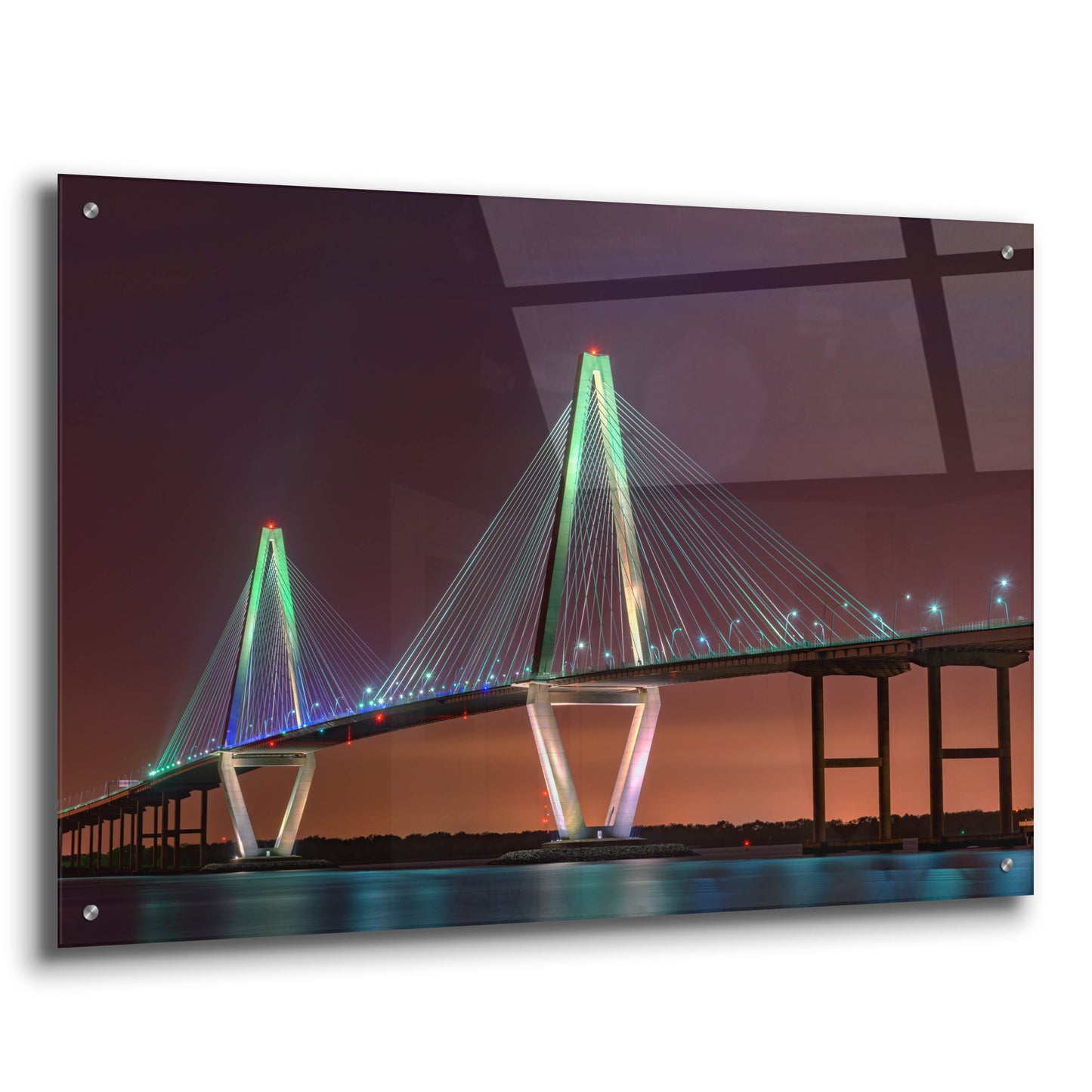 Epic Art 'Ravenel Bridge Twilight' by Rick Berk, Acrylic Glass Wall Art,36x24