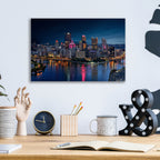 Epic Art 'Pittsburgh Twilight' by Rick Berk, Acrylic Glass Wall Art,16x12