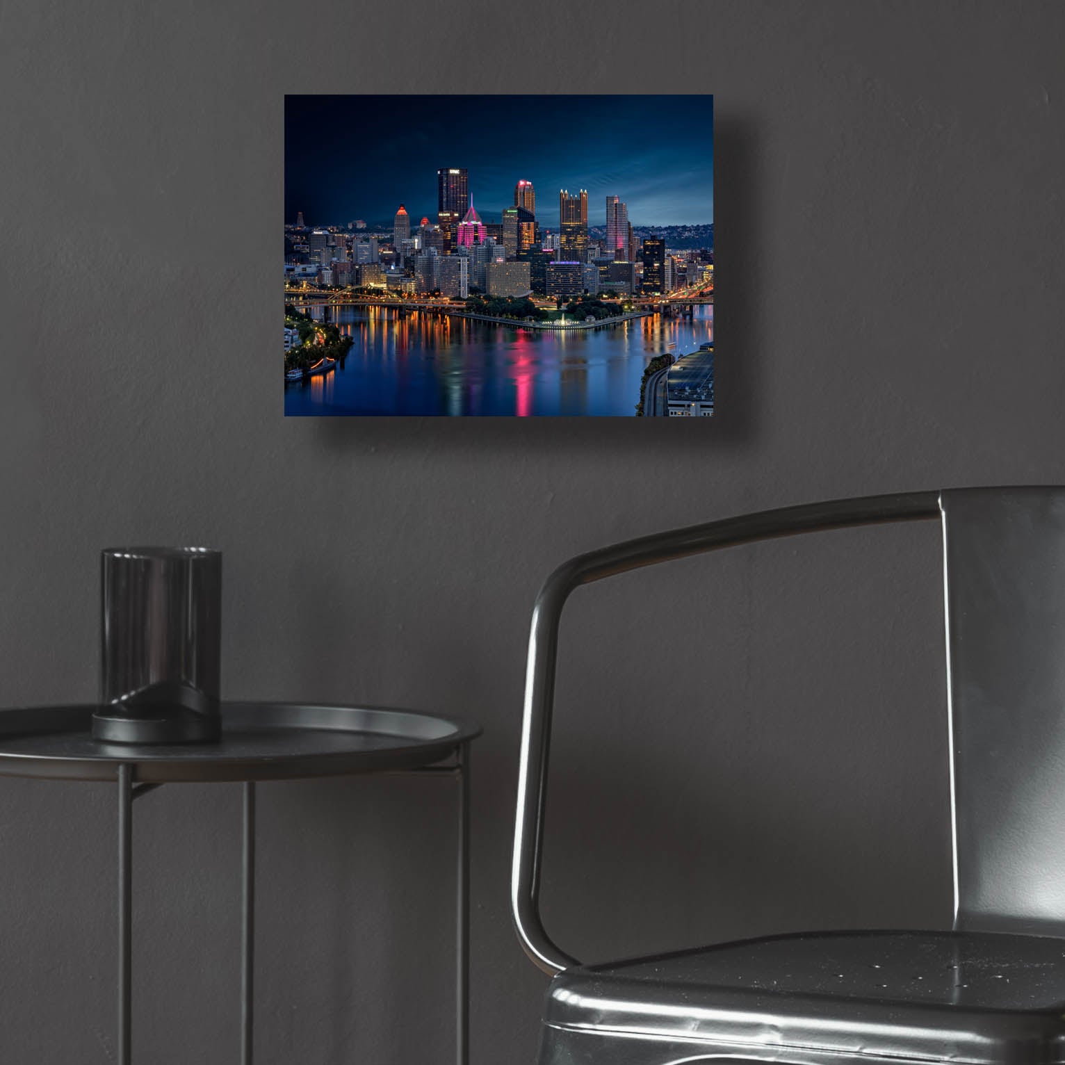 Epic Art 'Pittsburgh Twilight' by Rick Berk, Acrylic Glass Wall Art,16x12