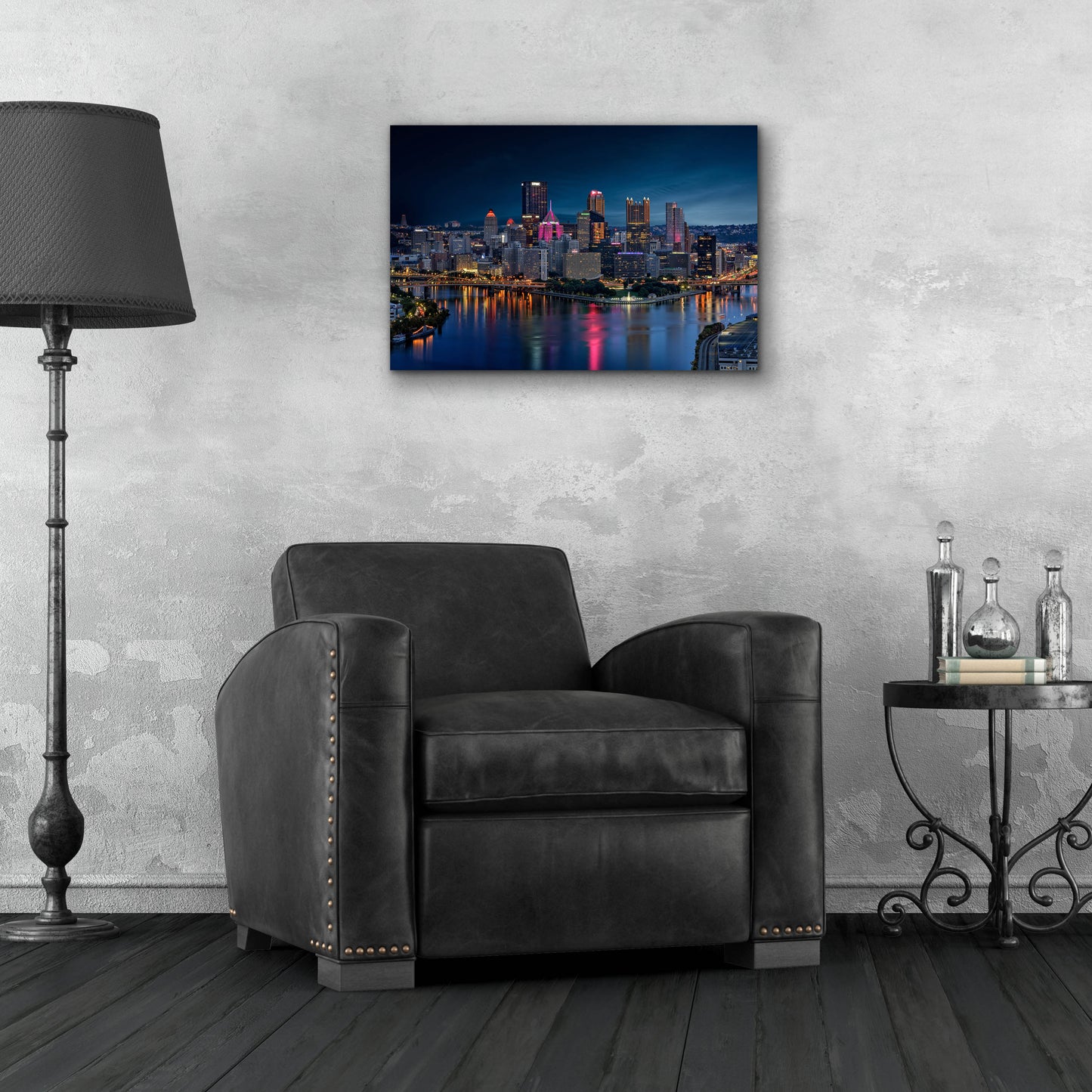 Epic Art 'Pittsburgh Twilight' by Rick Berk, Acrylic Glass Wall Art,24x16