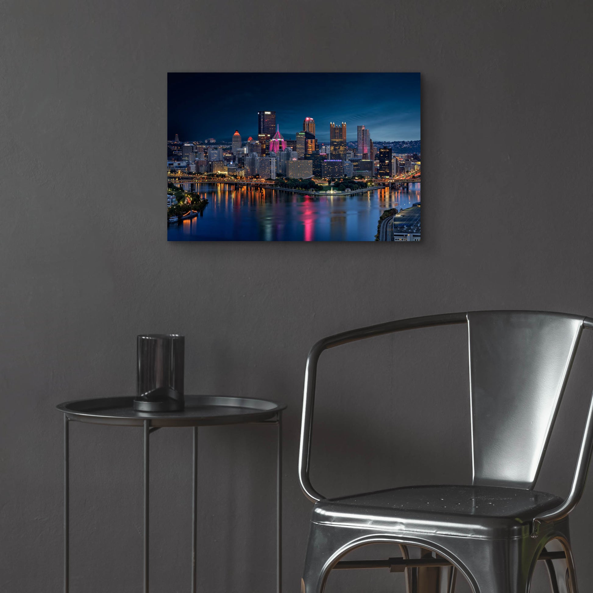 Epic Art 'Pittsburgh Twilight' by Rick Berk, Acrylic Glass Wall Art,24x16