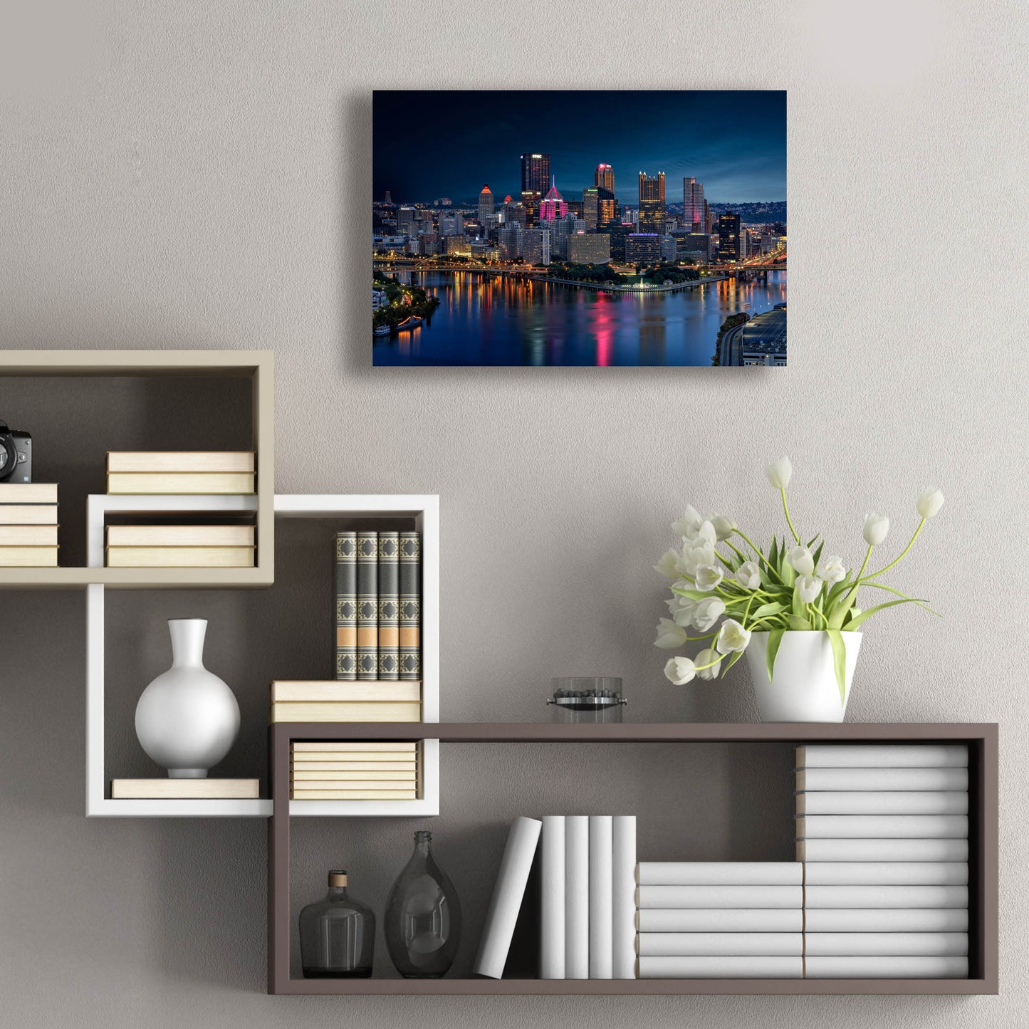 Epic Art 'Pittsburgh Twilight' by Rick Berk, Acrylic Glass Wall Art,24x16