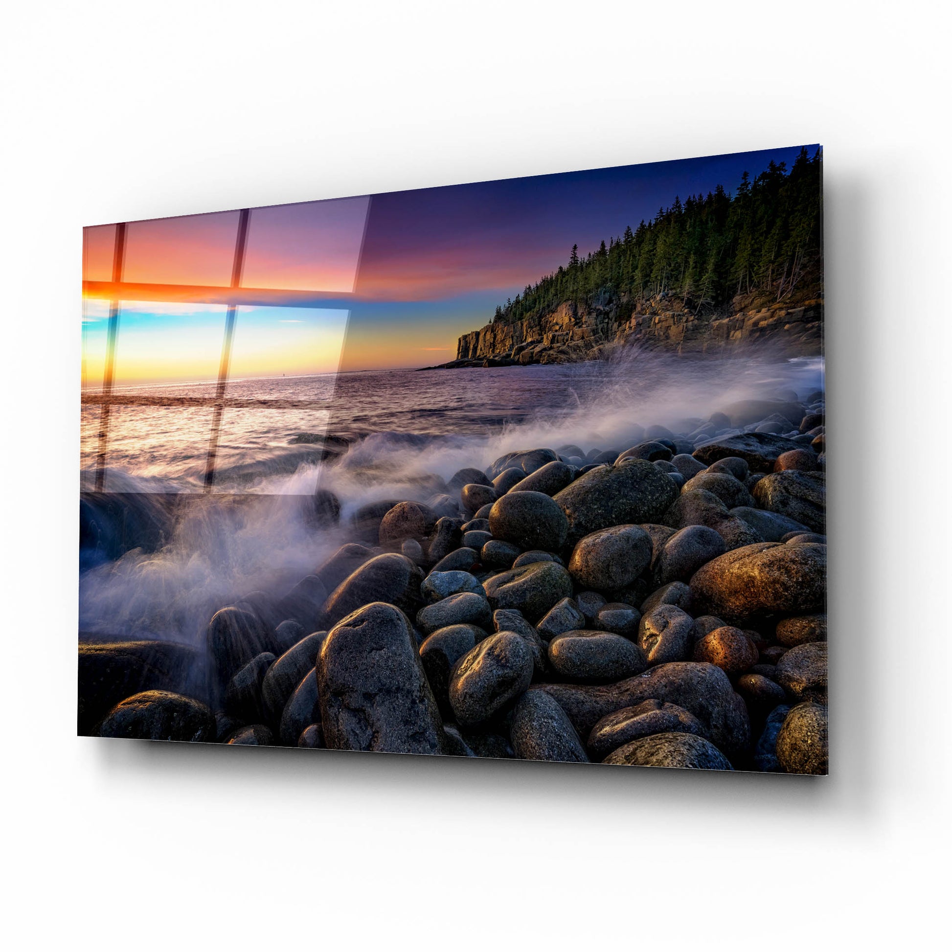 Epic Art 'Boulder Beach at Sunrise' by Rick Berk, Acrylic Glass Wall Art,16x12