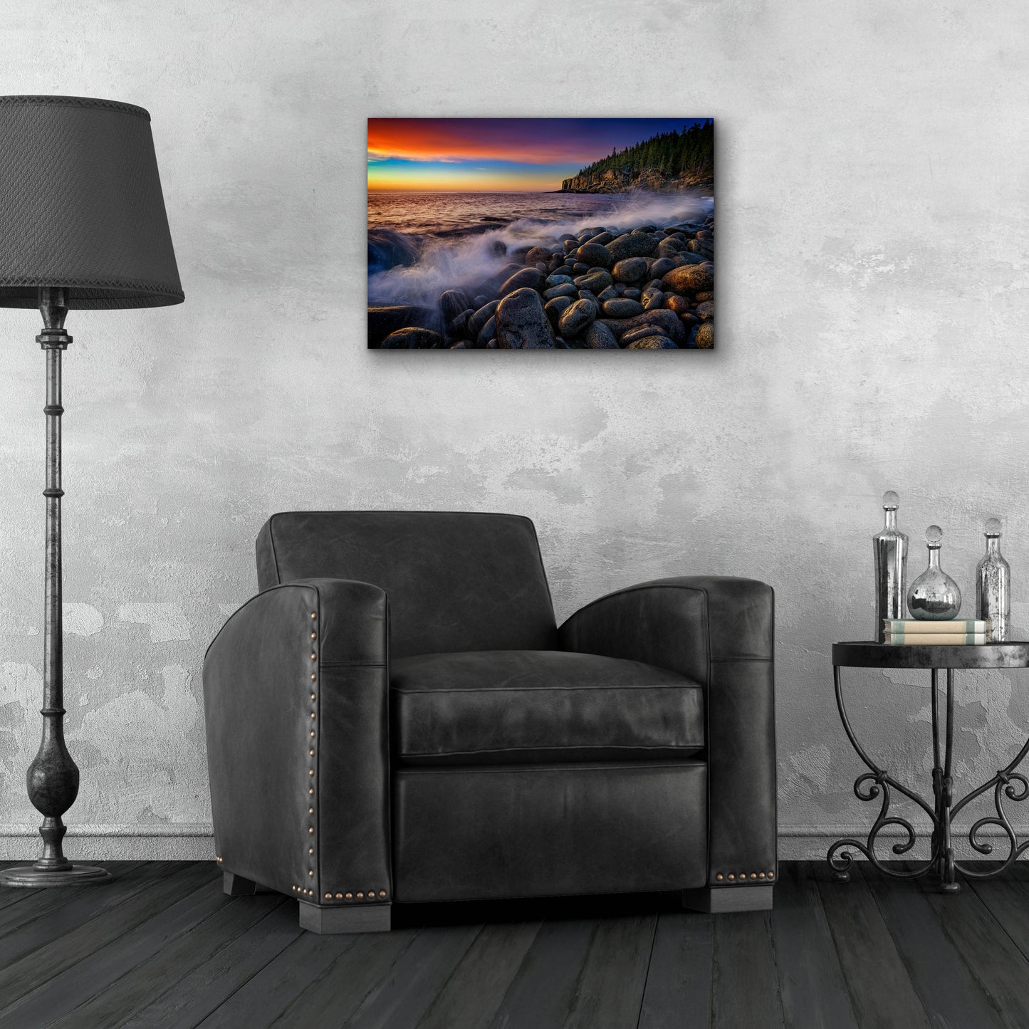 Epic Art 'Boulder Beach at Sunrise' by Rick Berk, Acrylic Glass Wall Art,24x16