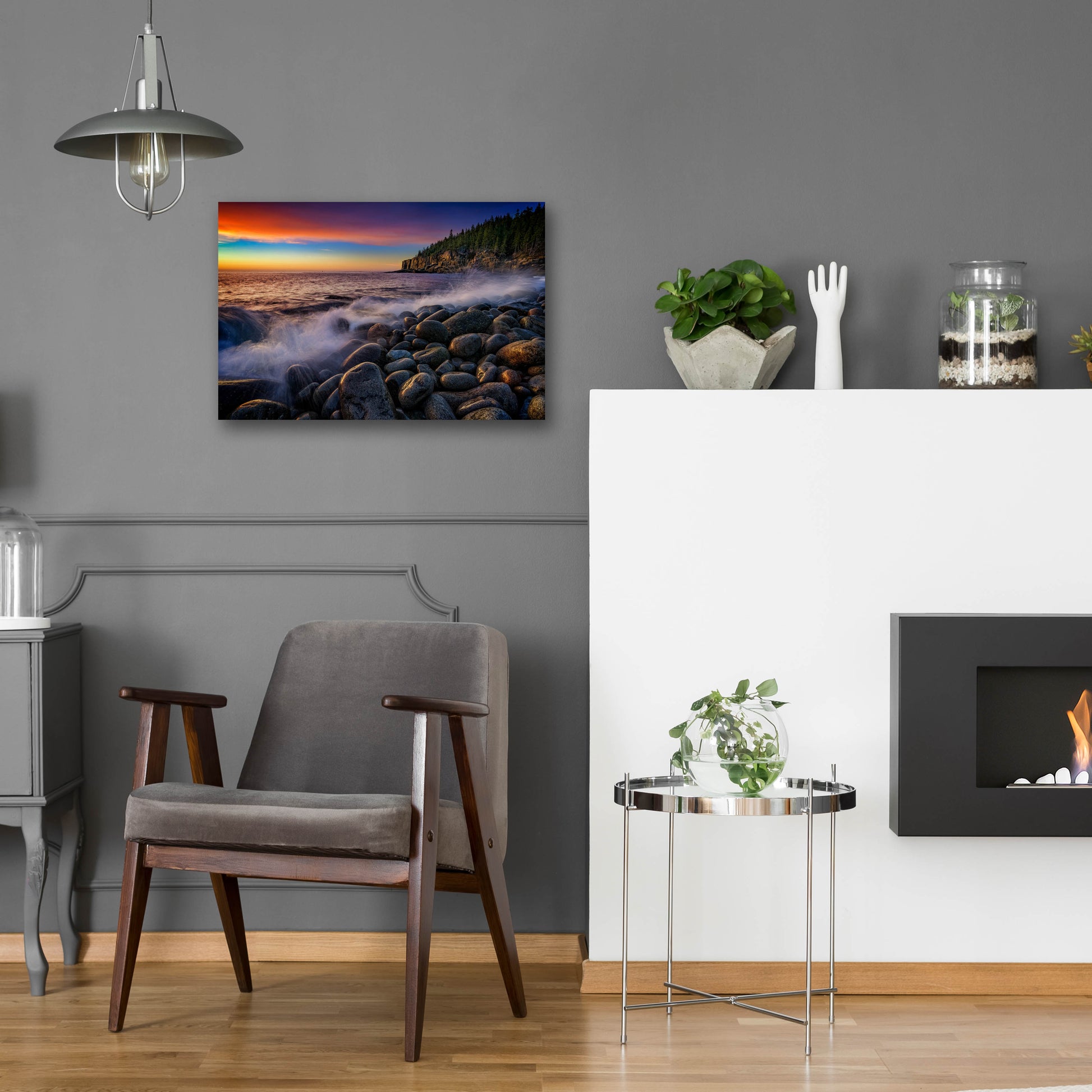 Epic Art 'Boulder Beach at Sunrise' by Rick Berk, Acrylic Glass Wall Art,24x16