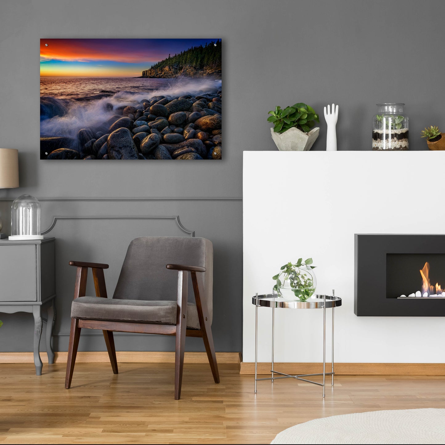 Epic Art 'Boulder Beach at Sunrise' by Rick Berk, Acrylic Glass Wall Art,36x24