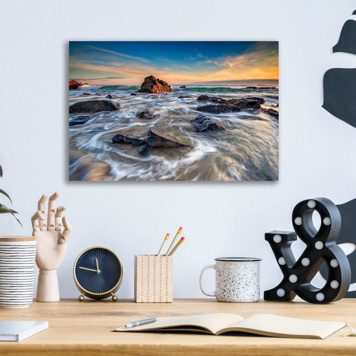 Epic Art 'December Morning on Marginal Way' by Rick Berk, Acrylic Glass Wall Art,16x12