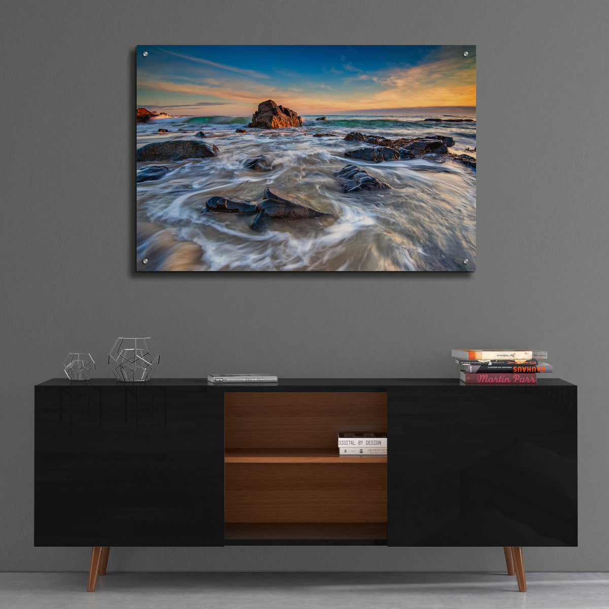 Epic Art 'December Morning on Marginal Way' by Rick Berk, Acrylic Glass Wall Art,36x24