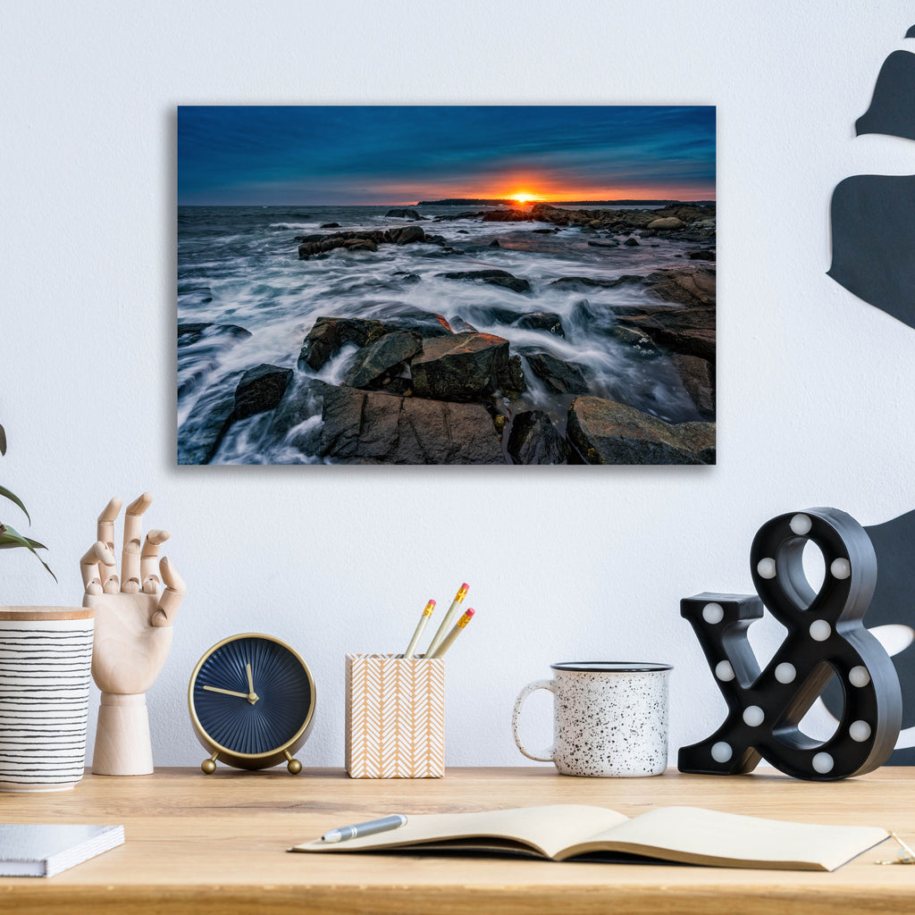 Epic Art 'Sunset Over Vinalhaven' by Rick Berk, Acrylic Glass Wall Art,16x12