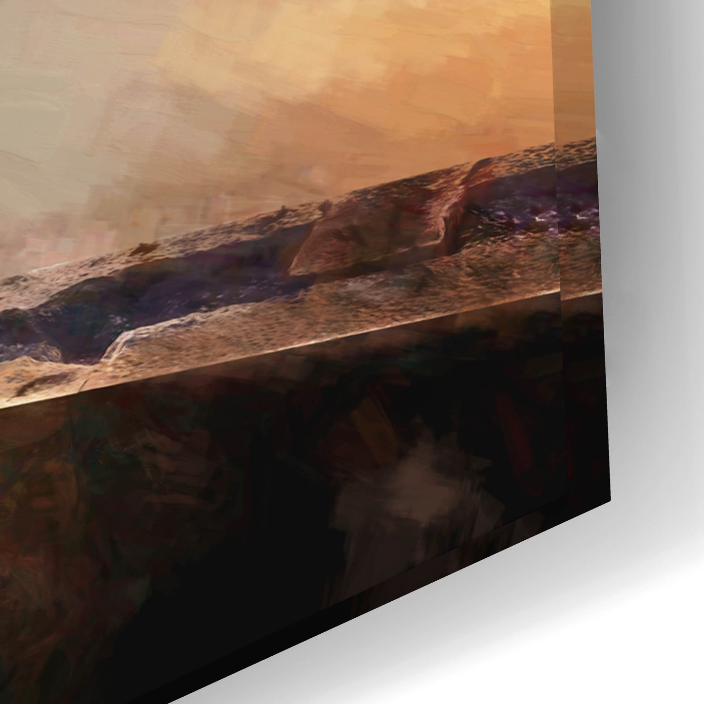 Epic Art 'Late WInter Morn on Casco Bay Oil Painting' by Rick Berk, Acrylic Glass Wall Art,24x16
