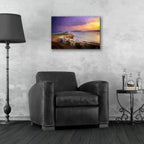 Epic Art 'Late WInter Morn on Casco Bay Oil Painting' by Rick Berk, Acrylic Glass Wall Art,24x16