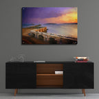 Epic Art 'Late WInter Morn on Casco Bay Oil Painting' by Rick Berk, Acrylic Glass Wall Art,36x24