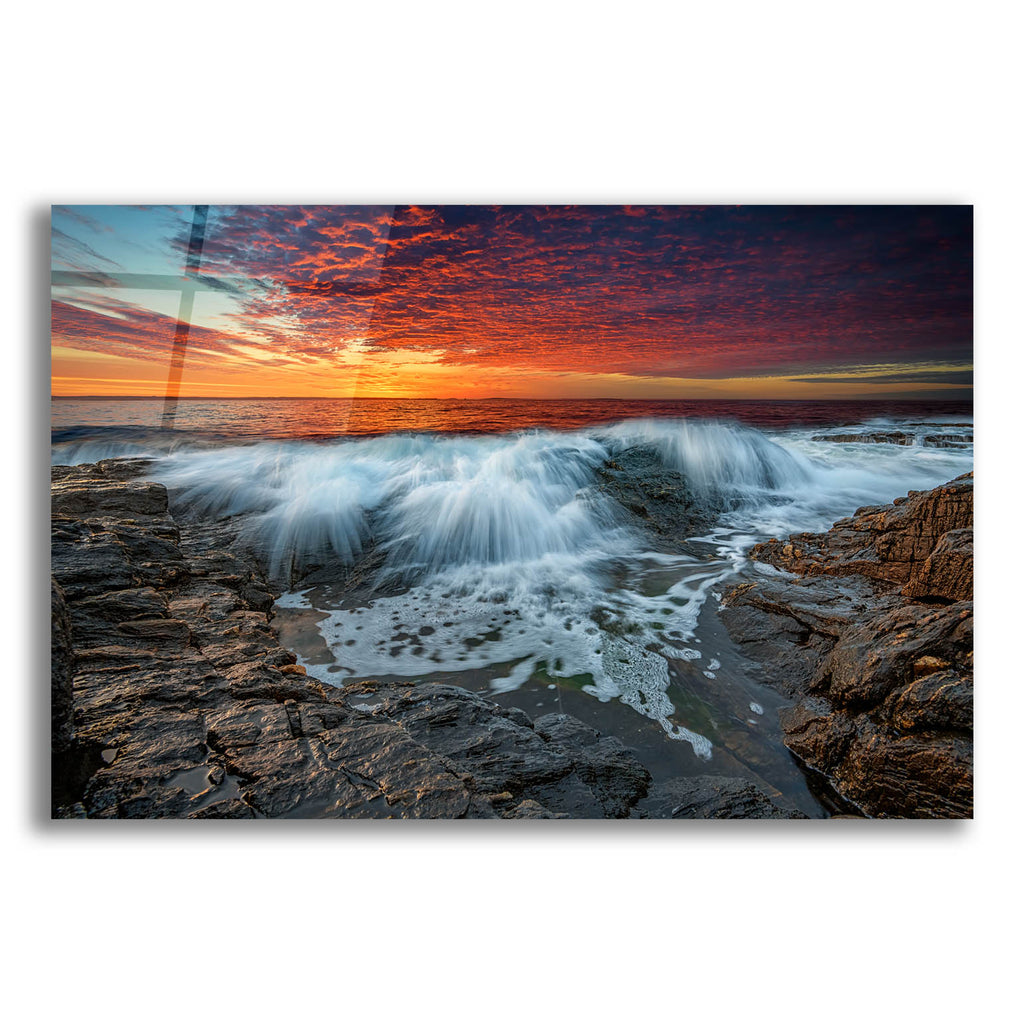 Epic Art 'Waves Crash at Daybreak' by Rick Berk, Acrylic Glass Wall Art