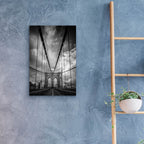 Epic Art 'Spring Evening on the Brooklyn Bridge BW' by Rick Berk, Acrylic Glass Wall Art,16x24