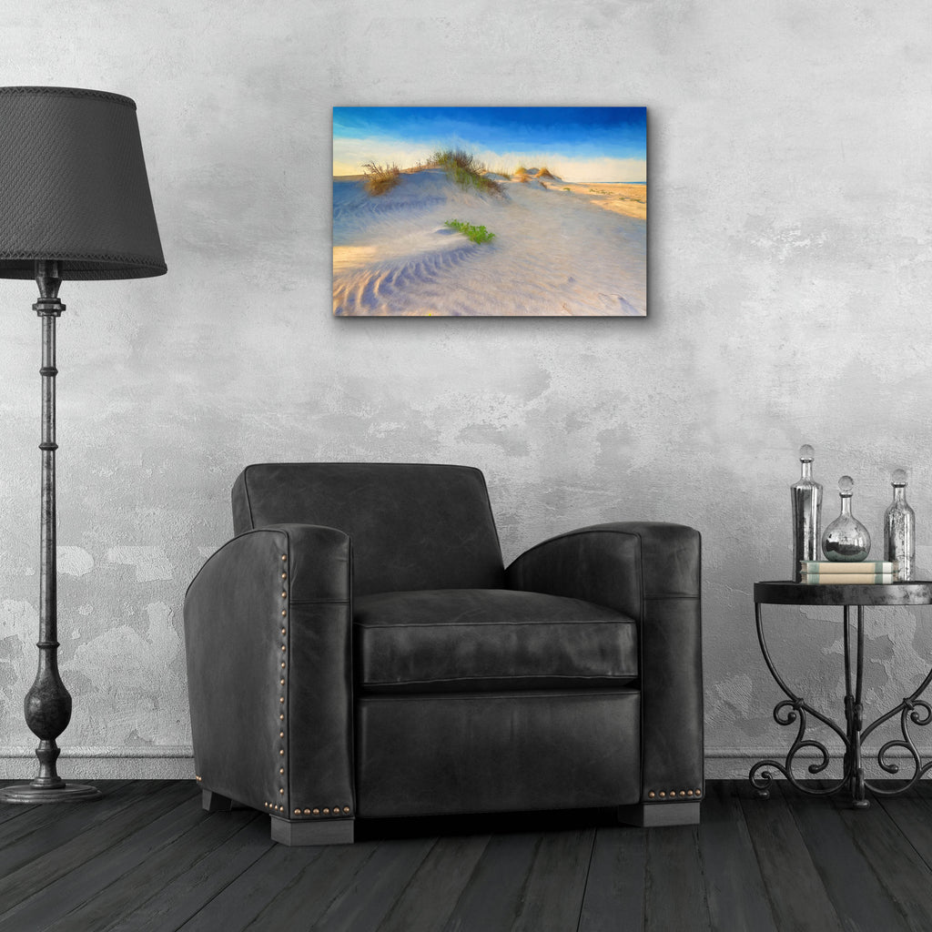 Epic Art 'Bodie Island Dunes Oil Painting' by Rick Berk, Acrylic Glass Wall Art,24x16
