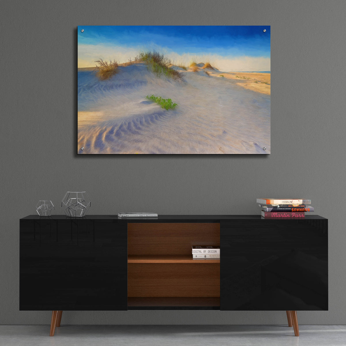 Epic Art 'Bodie Island Dunes Oil Painting' by Rick Berk, Acrylic Glass Wall Art,36x24