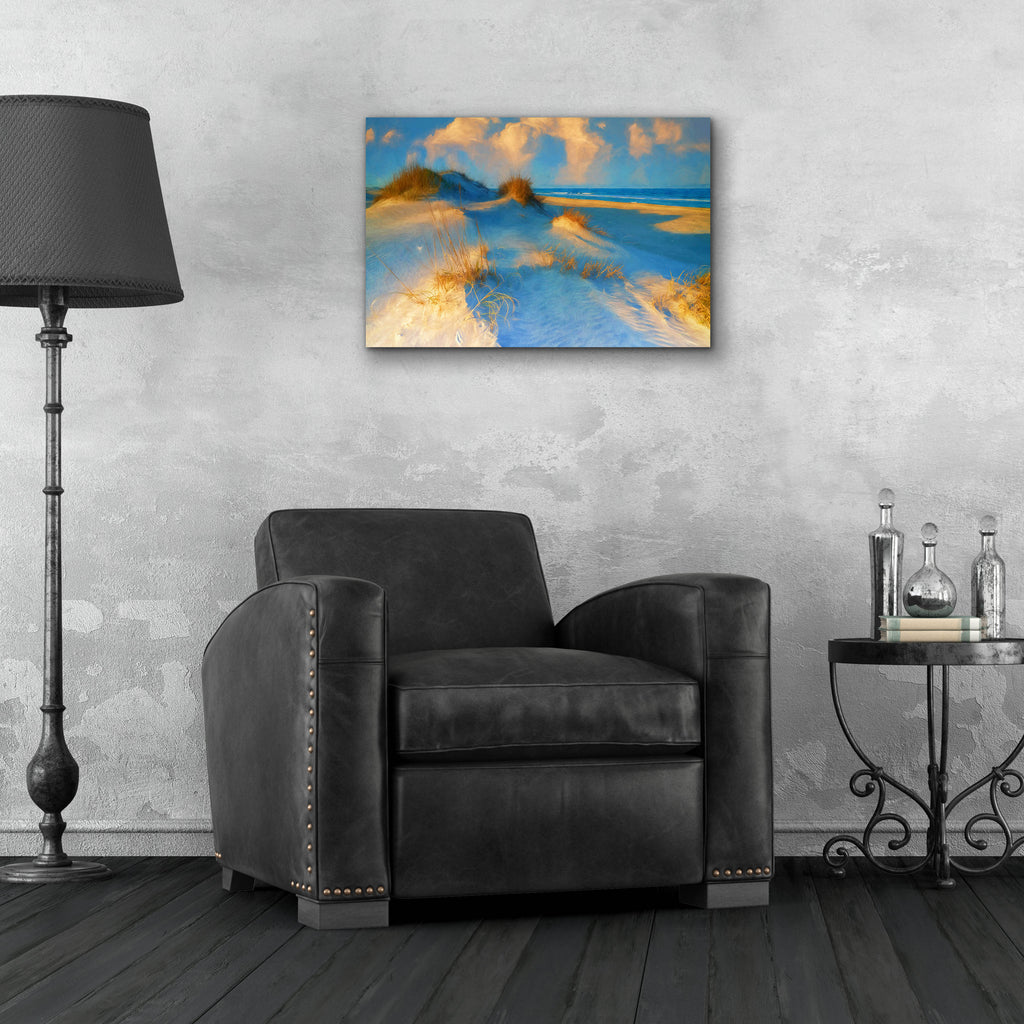 Epic Art 'Bodie Island Dunes II Oil Painting' by Rick Berk, Acrylic Glass Wall Art,24x16