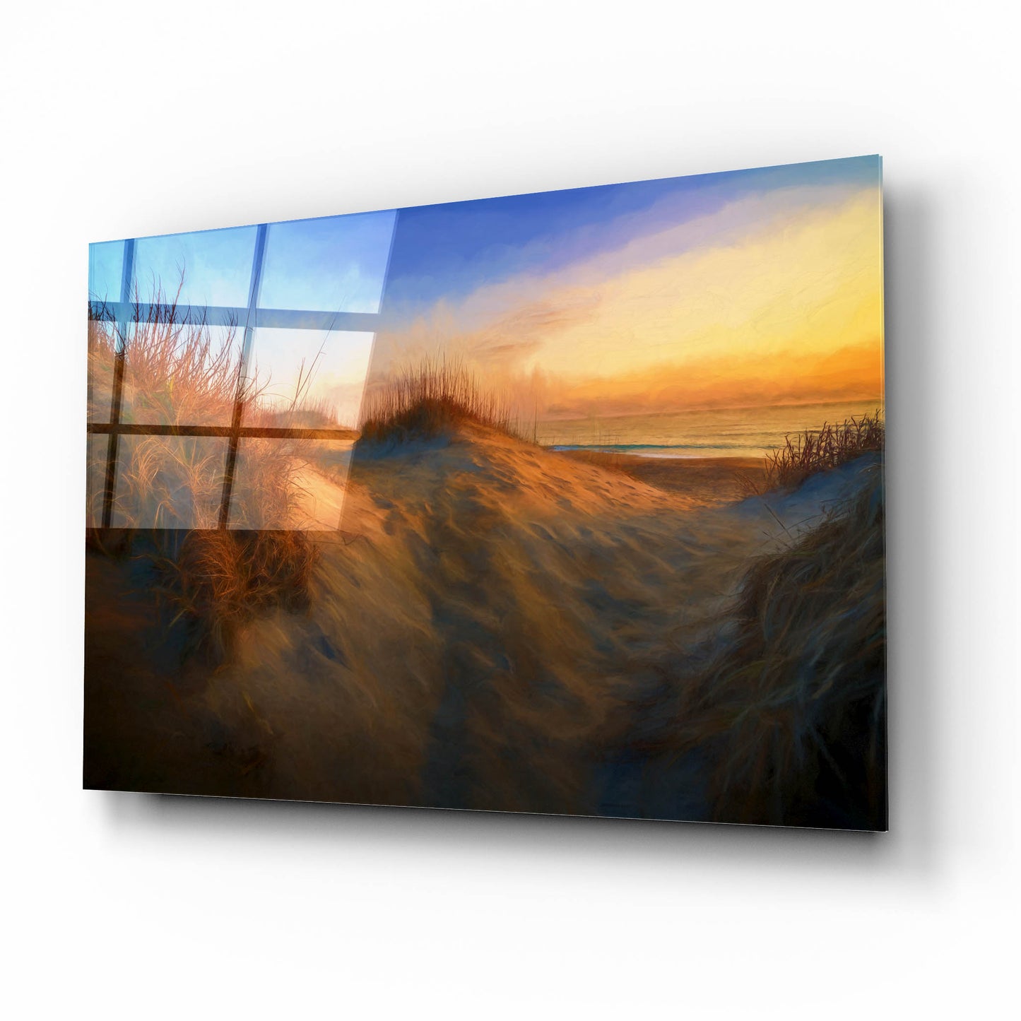 Epic Art 'Dawn in the Outer Banks Oil Painting' by Rick Berk, Acrylic Glass Wall Art,16x12