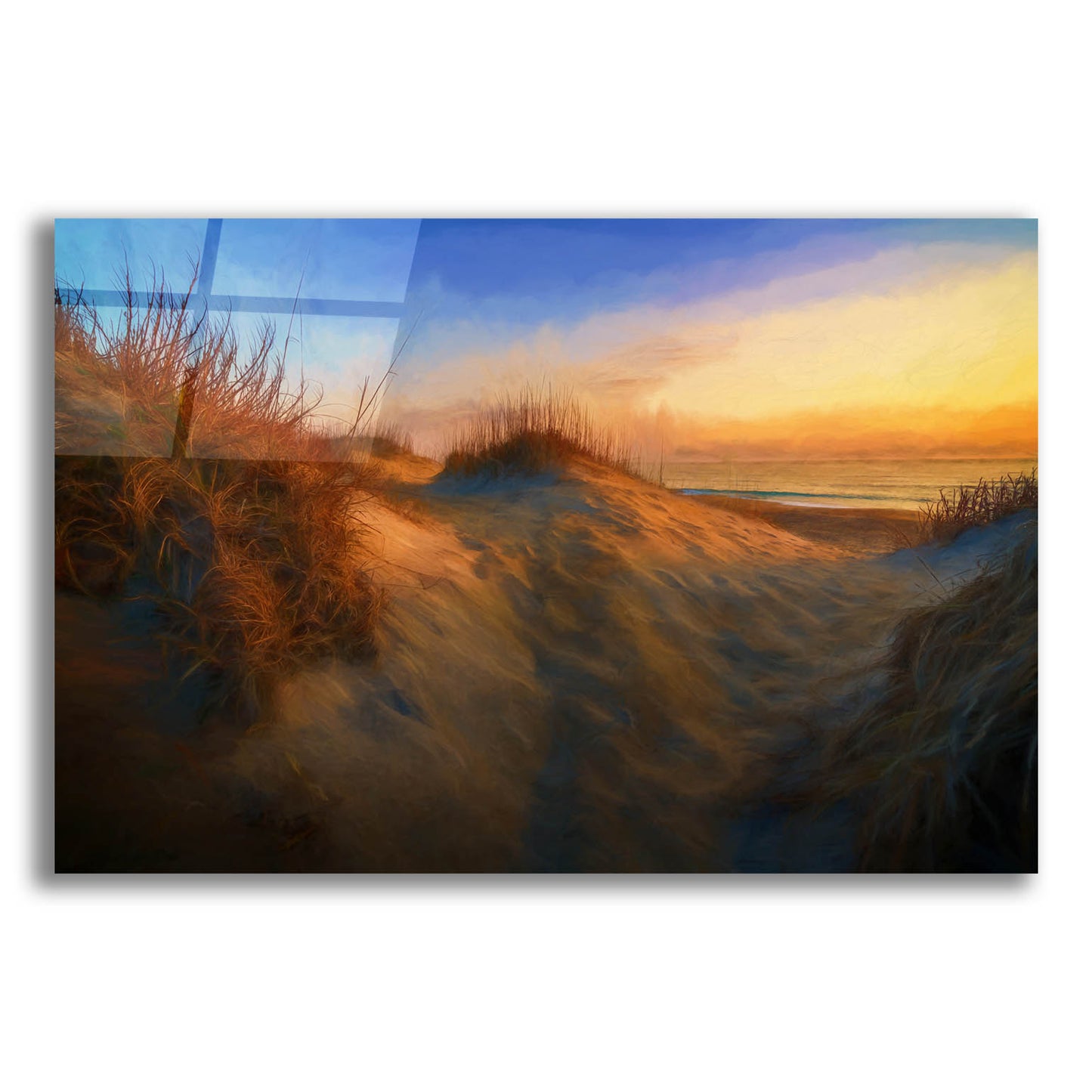 Epic Art 'Dawn in the Outer Banks Oil Painting' by Rick Berk, Acrylic Glass Wall Art,24x16