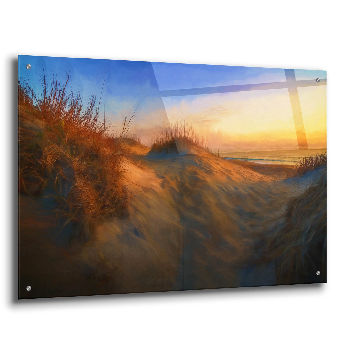 Epic Art 'Dawn in the Outer Banks Oil Painting' by Rick Berk, Acrylic Glass Wall Art,36x24