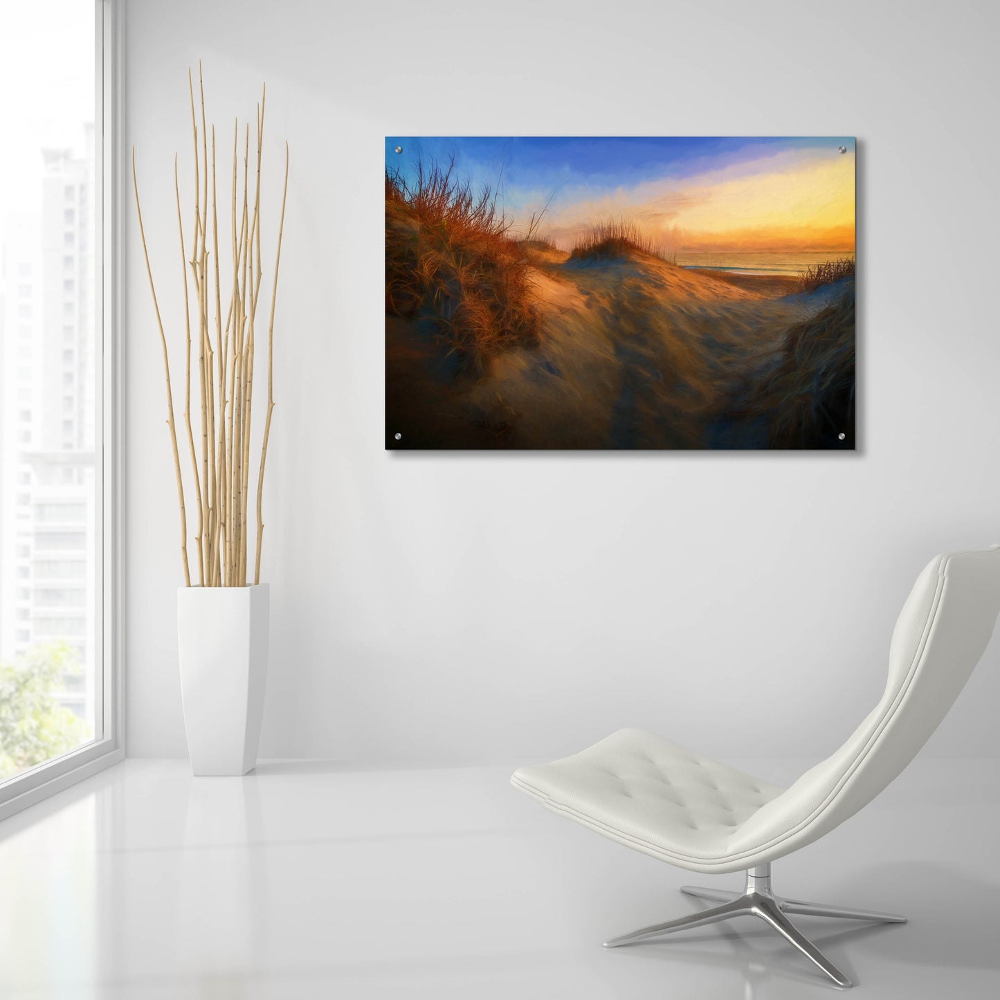 Epic Art 'Dawn in the Outer Banks Oil Painting' by Rick Berk, Acrylic Glass Wall Art,36x24