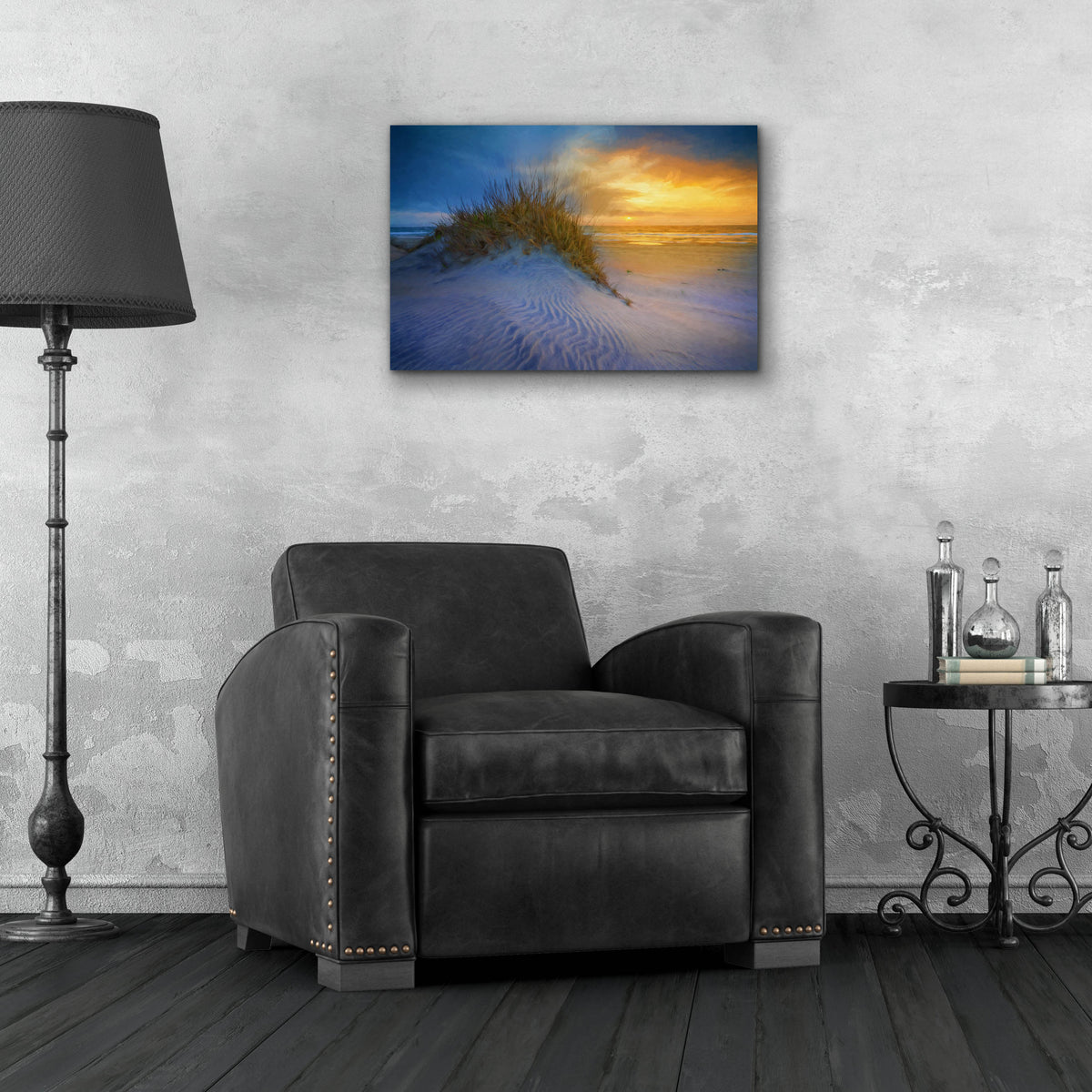 Epic Art 'Sunrise in the Outer Banks Oil Painting' by Rick Berk, Acrylic Glass Wall Art,24x16