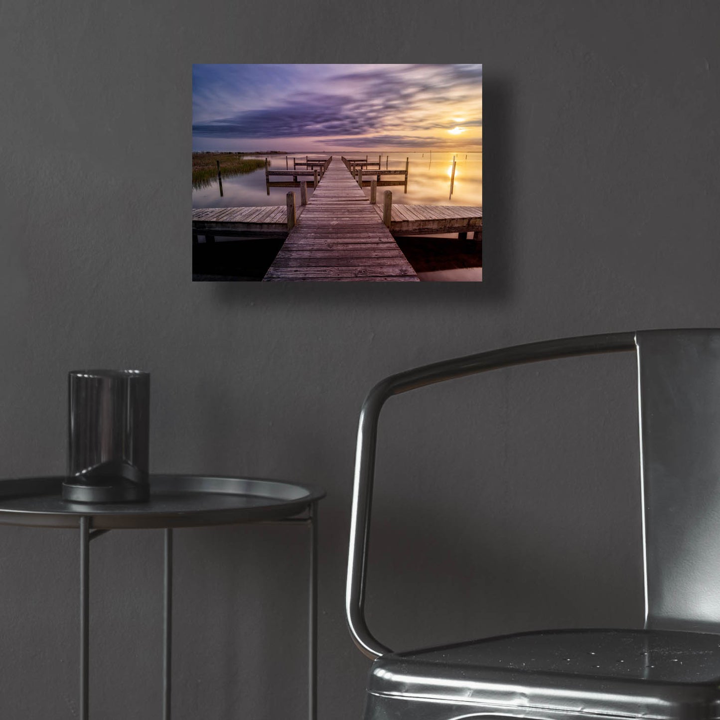 Epic Art 'Sunset at the Dock' by Rick Berk, Acrylic Glass Wall Art,16x12