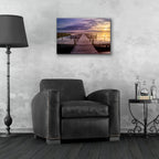 Epic Art 'Sunset at the Dock' by Rick Berk, Acrylic Glass Wall Art,24x16