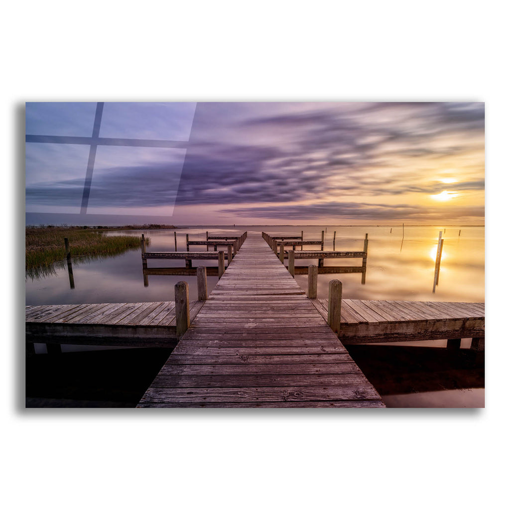 Epic Art 'Sunset at the Dock' by Rick Berk, Acrylic Glass Wall Art