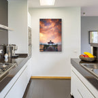Epic Art 'Dawn at Roanoke Marshes Lighthouse Oil Painting' by Rick Berk, Acrylic Glass Wall Art,24x36