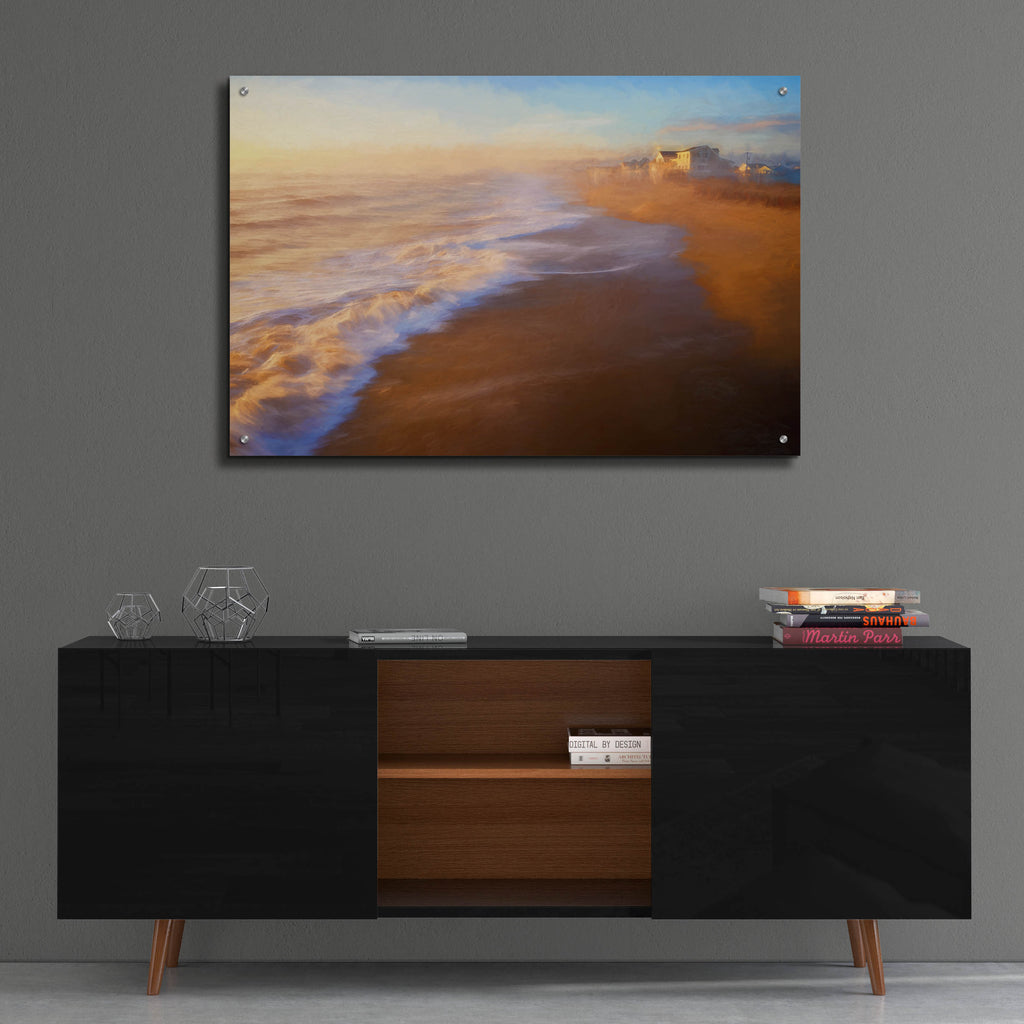 Epic Art 'Beachfront Property Oil Painting' by Rick Berk, Acrylic Glass Wall Art,36x24