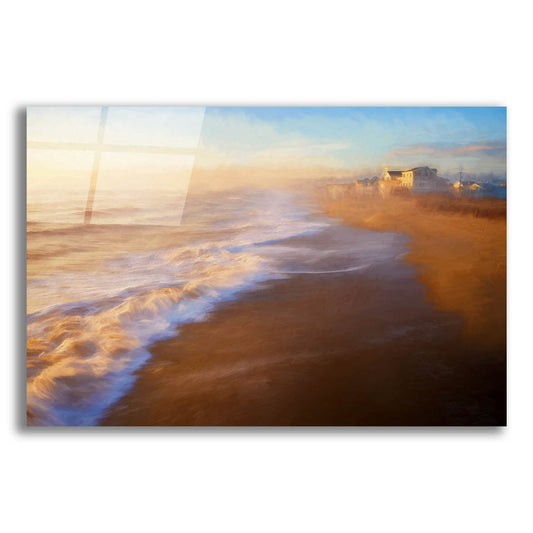 Epic Art 'Beachfront Property Oil Painting' by Rick Berk, Acrylic Glass Wall Art