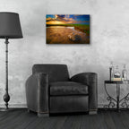 Epic Art 'Sunset on Paine's Creek Beach Oil Painting' by Rick Berk, Acrylic Glass Wall Art,24x16