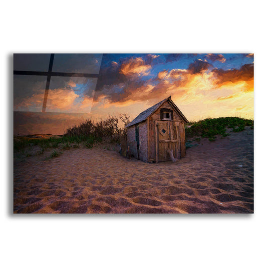 Epic Art 'The Dune Shack III Oil Painting' by Rick Berk, Acrylic Glass Wall Art