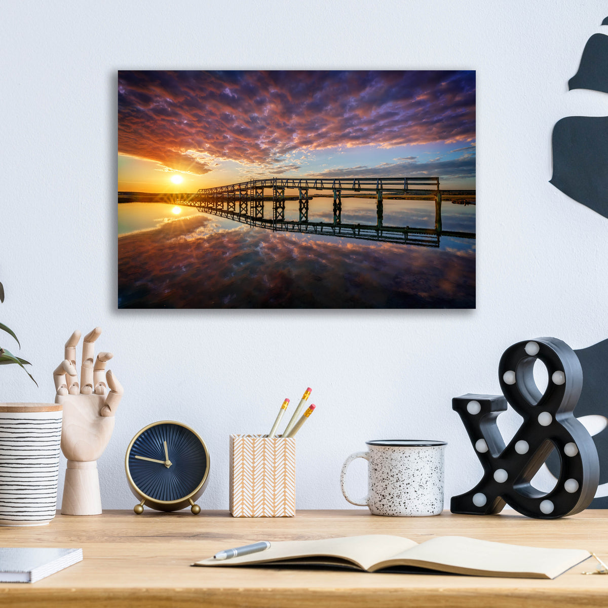 Epic Art 'Across the Bridge' by Rick Berk, Acrylic Glass Wall Art,16x12