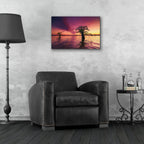 Epic Art 'Atchafalaya Sunset Oil Painting' by Rick Berk, Acrylic Glass Wall Art,24x16