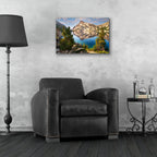 Epic Art 'Sawtooth Lake II Oil Painting' by Rick Berk, Acrylic Glass Wall Art,24x16