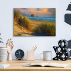 Epic Art 'Evening on Cannon Beach Oil Painting' by Rick Berk, Acrylic Glass Wall Art,16x12