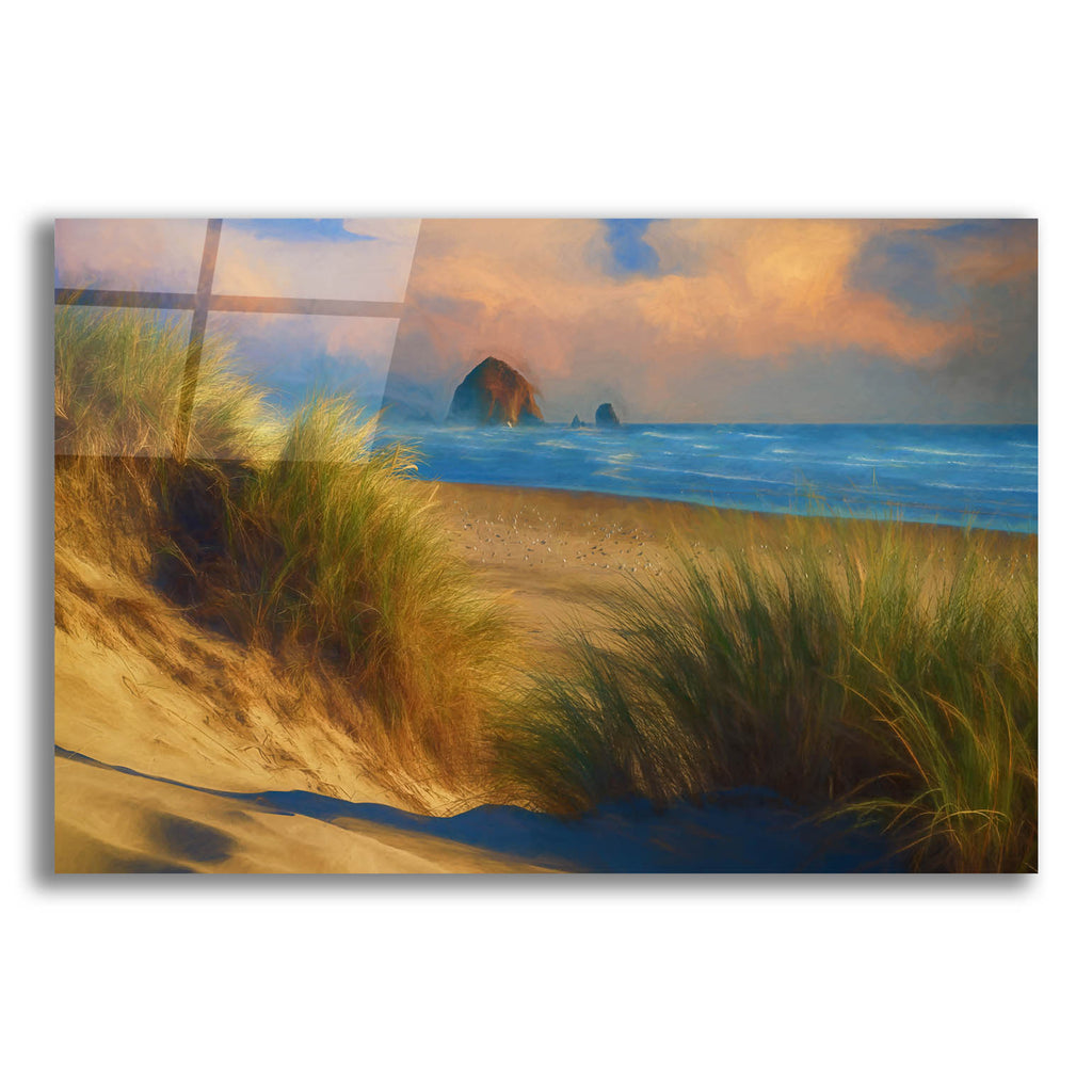 Epic Art 'Evening on Cannon Beach Oil Painting' by Rick Berk, Acrylic Glass Wall Art