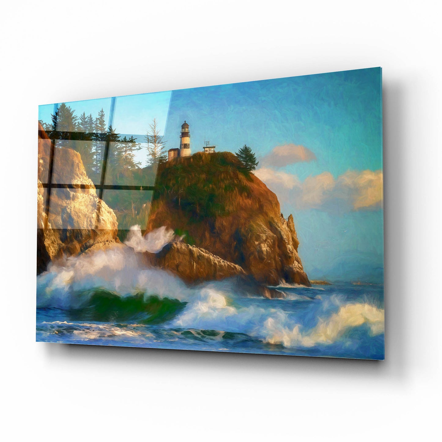 Epic Art 'Cape Disappointment Oil Painting' by Rick Berk, Acrylic Glass Wall Art,16x12