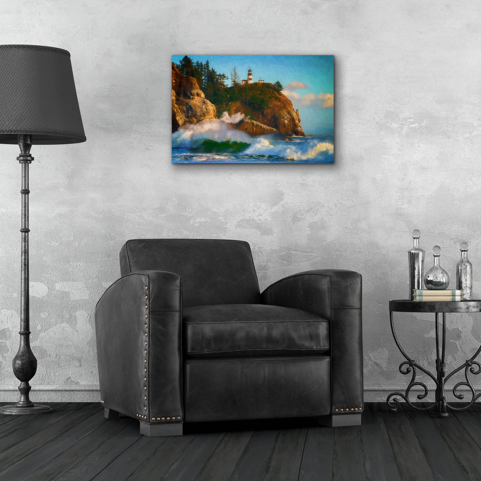 Epic Art 'Cape Disappointment Oil Painting' by Rick Berk, Acrylic Glass Wall Art,24x16