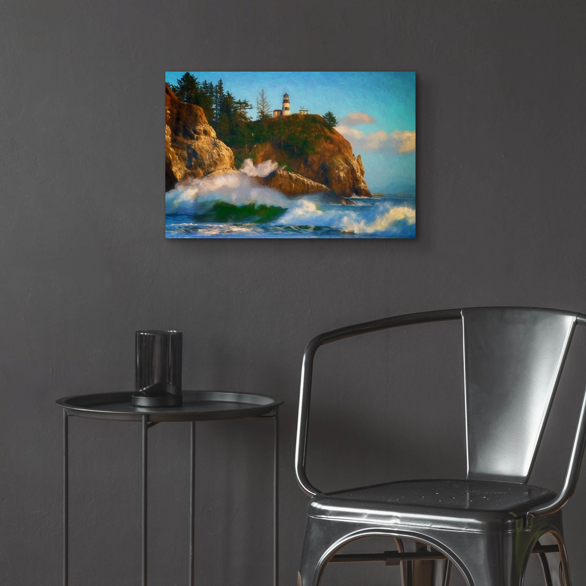 Epic Art 'Cape Disappointment Oil Painting' by Rick Berk, Acrylic Glass Wall Art,24x16