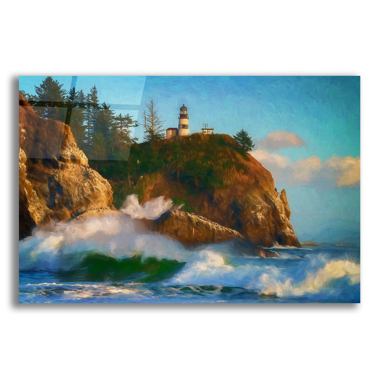 Epic Art 'Cape Disappointment Oil Painting' by Rick Berk, Acrylic Glass Wall Art,24x16