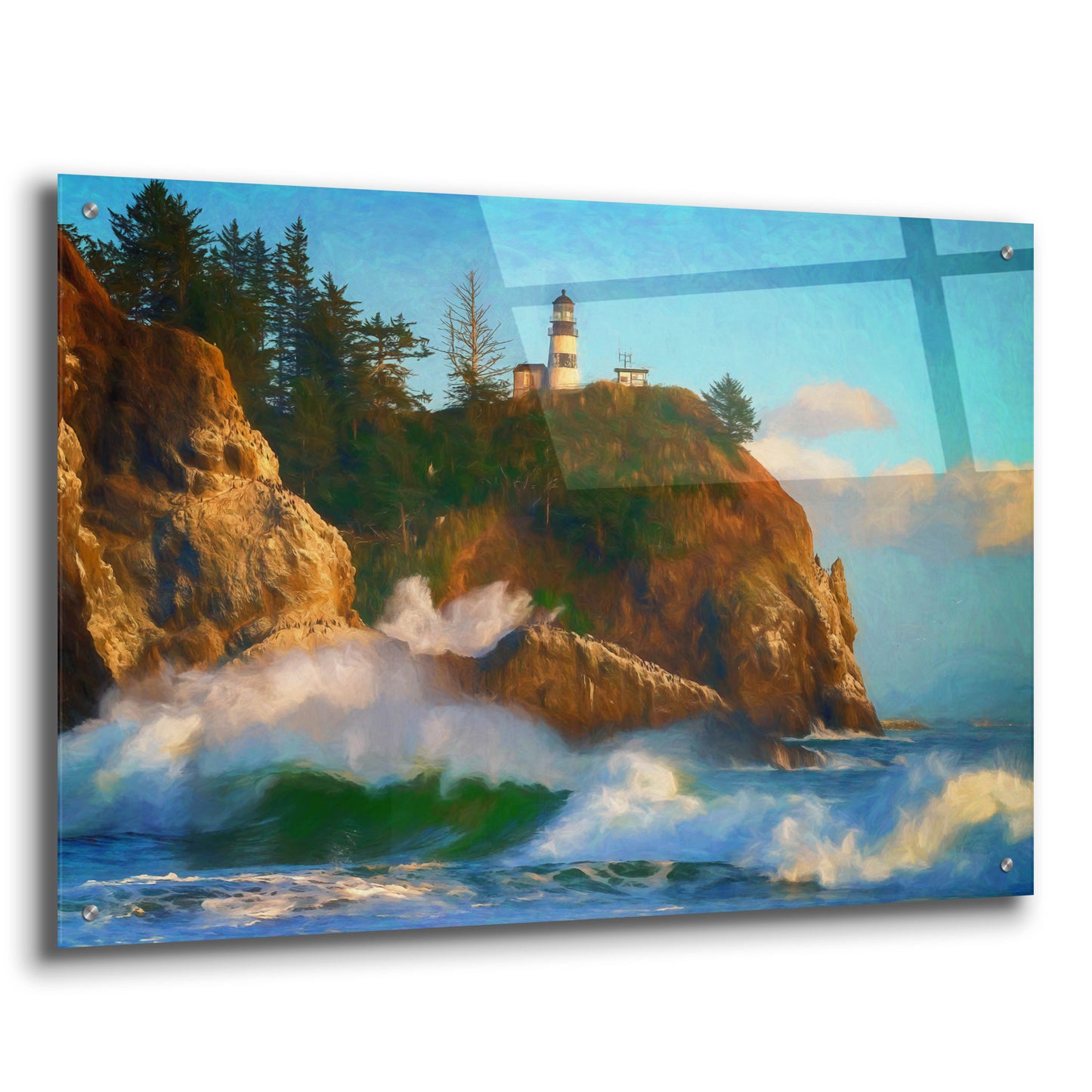 Epic Art 'Cape Disappointment Oil Painting' by Rick Berk, Acrylic Glass Wall Art,36x24