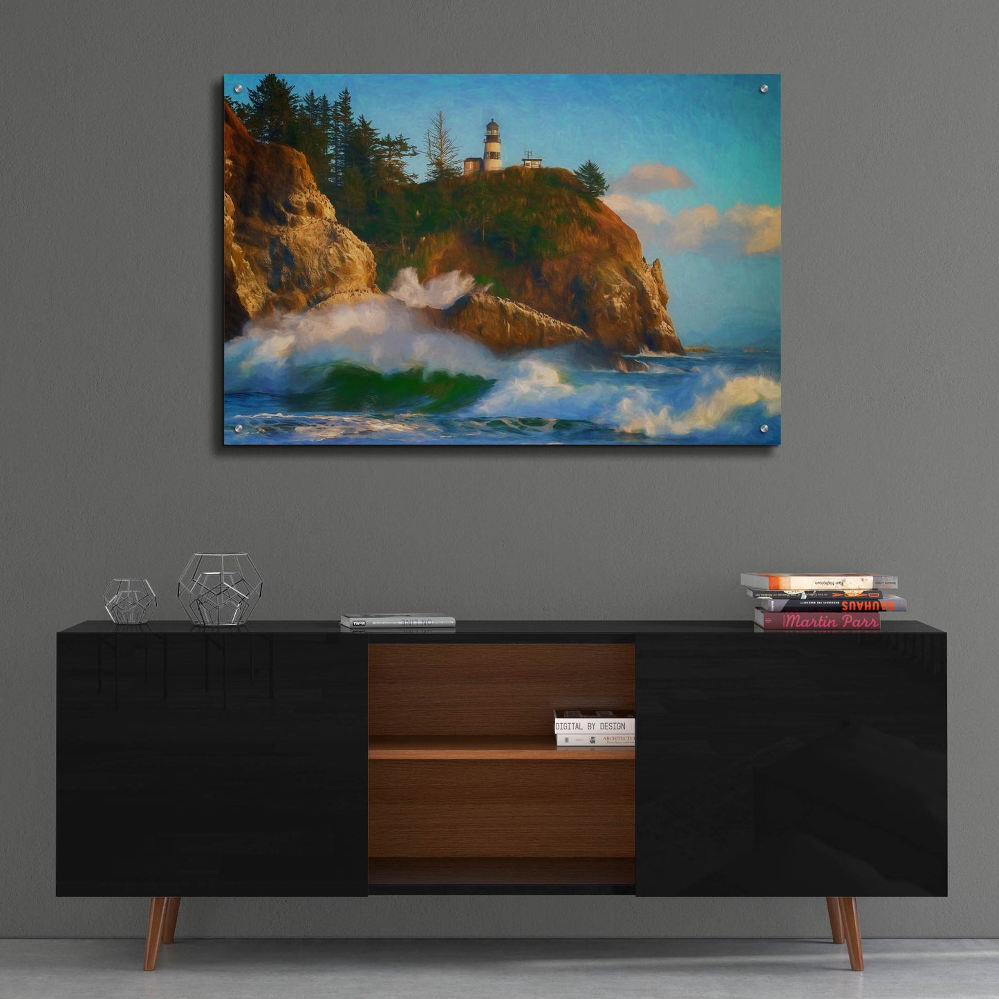 Epic Art 'Cape Disappointment Oil Painting' by Rick Berk, Acrylic Glass Wall Art,36x24